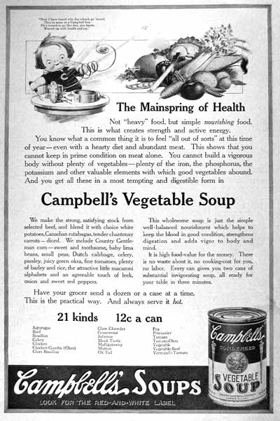 1919 Campbell's Soup Vintage Print Ad #001666