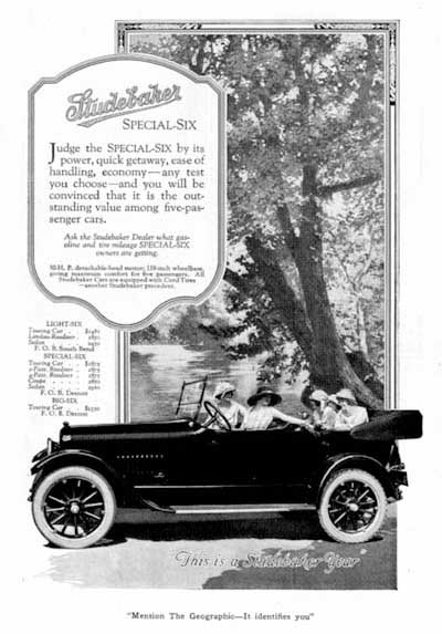 1920 Studebaker Special Six Classic Ad #000105