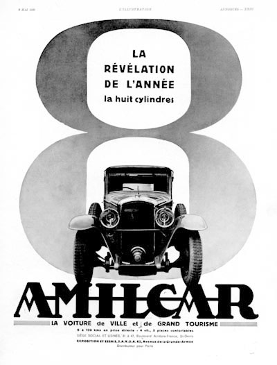 1930 Amilcar Vintage French Ad 
