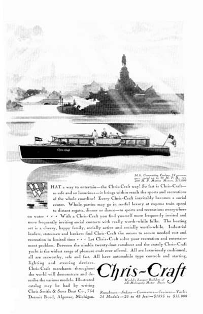 1930 Chris Craft 34ft. Cruiser Vintage Ad #000288