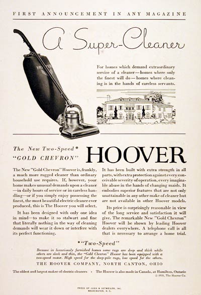 1931 Hoover Vacuum Cleaner #007809