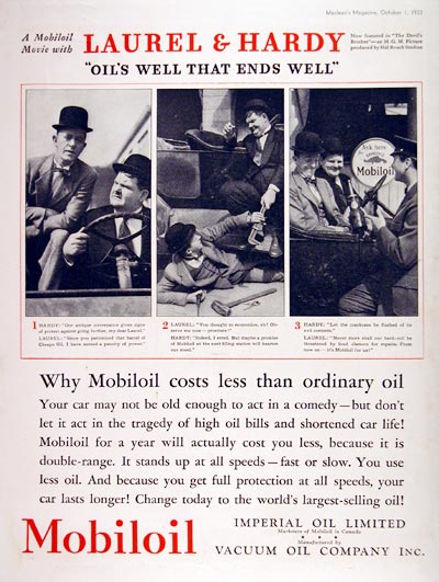 1933 Mobiloil Laurel & Hardy Movie #007909