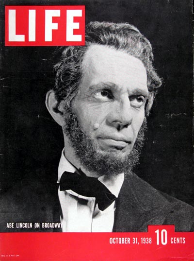 1938 Life Magazine Cover Raymond Massey as Abraham Lincoln on Broadway