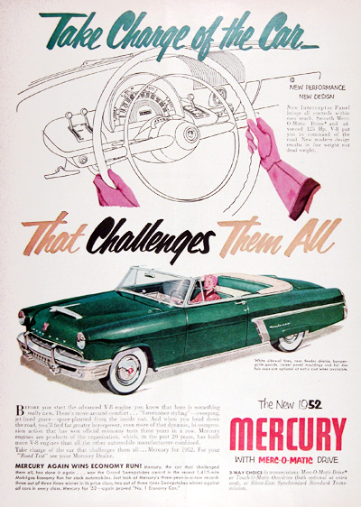 1952 Mercury Monteray Convertible Vintage Ad #025290