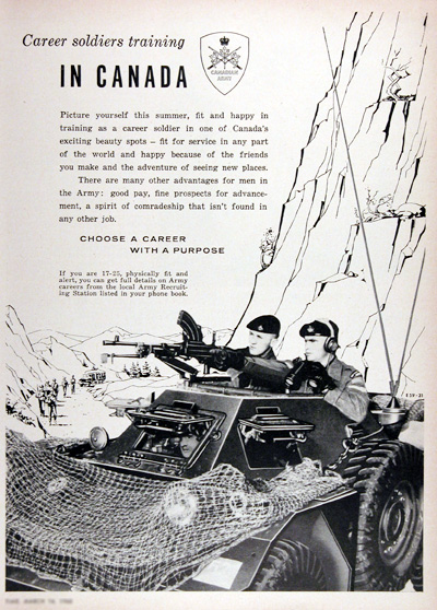 1960 Canadian Army Recruitement Vintage Ad #025339