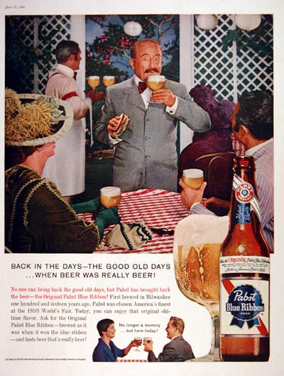 1960 Pabst Blue Ribbon Beer #004326