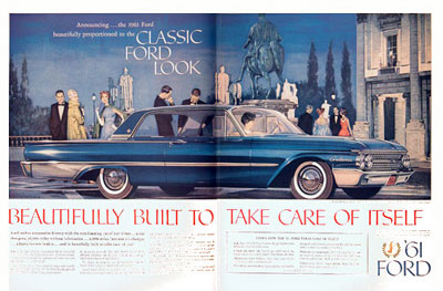 Ford on 1961 Ford Galaxie Coupe Classic Vintage Print Ad