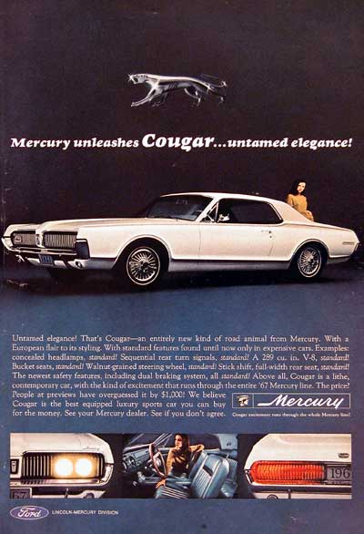 1967 Mercury Cougar #002596