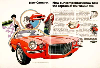 1970 Chevrolet Camaro RS Sport Coupe Classic Vintage Print Ad