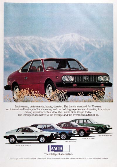 1977 Lancia Beta Coupe Vintage Ad #005279