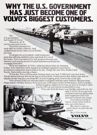 1977 Volvo Crash Testing Vintage Ad #005276