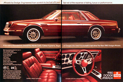 Dodge on 1980 Dodge Mirada Classic Vintage Print Ad
