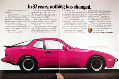 Porsche on 1985 Porsche 944 Original Vintage Advertisement  Features A Four