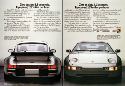 Porsche on 1987 Porsche 911 Turbo 928 S4 Classic Vintage Print Ad