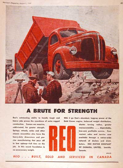 1947 REO Dump Truck Classic Ad #000432