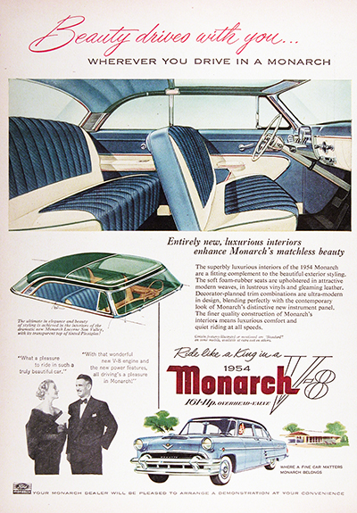 1954 Ford Monarch Lucerne Sun Valley Vintage Ad #025561