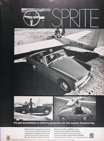 1969 MG Sprite Convertible Vintage Ad #026026