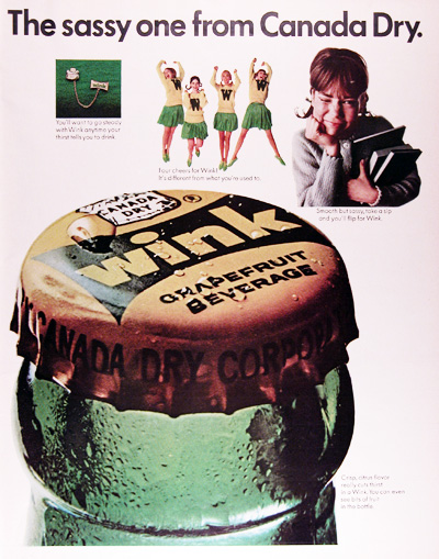 1966 Canada Dry Wink Vintage Ad #010558