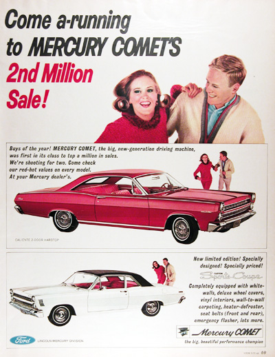 1966 Mercury Comet Caliente Sports Coupe Vintage Ad #010547
