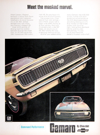 1967 Chevrolet Camaro SS 350 Vintage Ad #025446