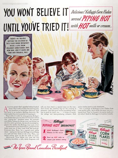 1939 Kellogg's Corn Flakes Classic Vintage Print Ad