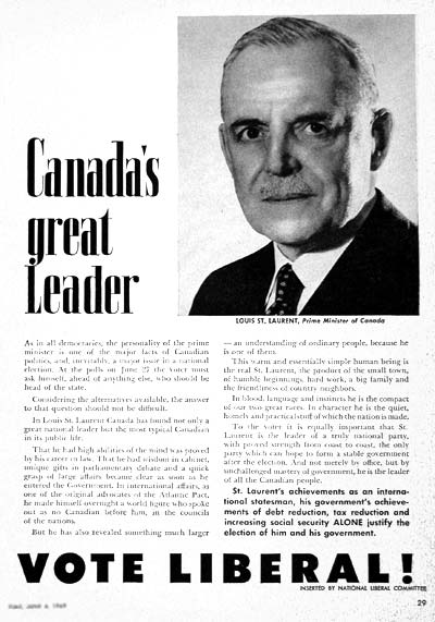 1949 Liberal Party Vintage Ad #001565
