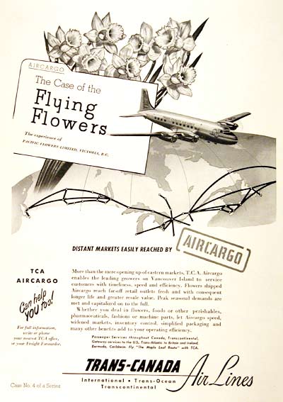 1949 TCA Air Cargo Vintage Ad #001418