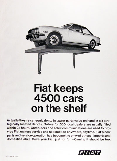 1971 Fiat Spare Parts Vintage Ad #004907