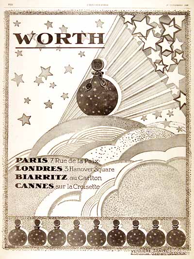 1926 Worth Perfume Vintage French Art Deco Ad 